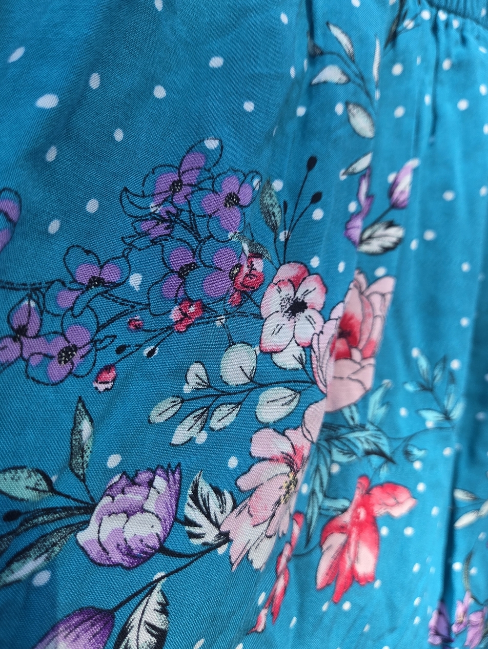 torrid Teal Floral Smocked Dress - Picture 4 of 10